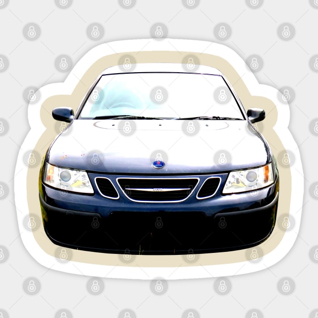 Saab 9-3 OG 1st generation classic car high contrast Sticker by soitwouldseem